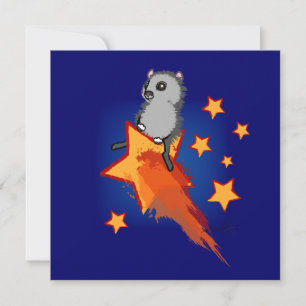Wombat Montando Una Estrella Disparadora