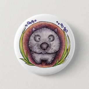"Wombie" la insignia del botón del wombat