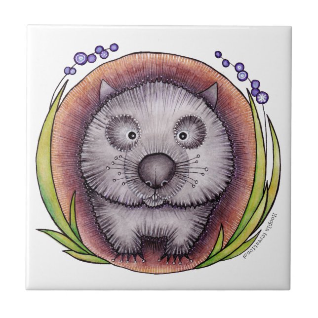 "Wombie" la teja o el Trivet del wombat (Frente)