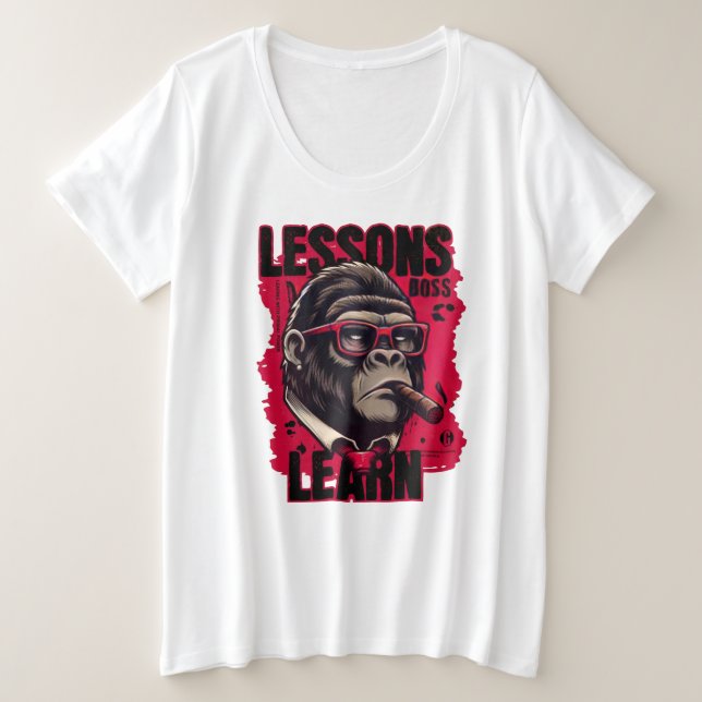 Women Gorilla Boss Lessons Learn T Shirt  (Anverso del diseño)