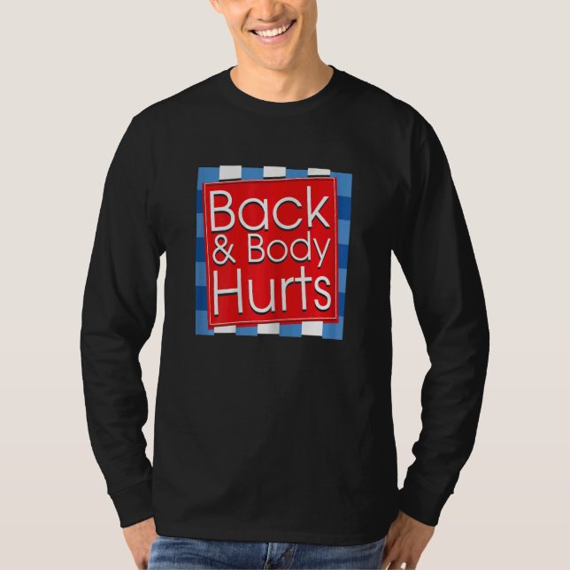 Womens  Back Body Hurts Quote Workout Gym Top 3 (Anverso)