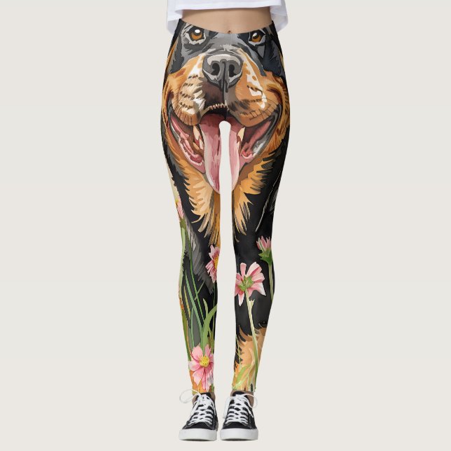 Women's Leggings – Rottweiler Dog Print (Anverso)