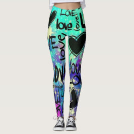 Women's Love Heart Printed Leggings