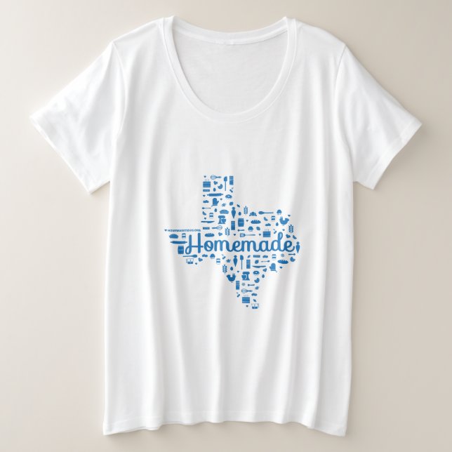 Women's Plus Size Homemade Texas T-Shirt (Anverso del diseño)
