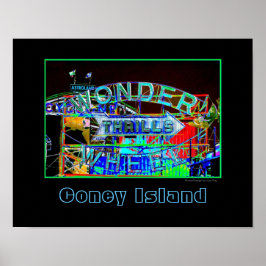 'Wonder Wheel Thrills' Póster Psicodélico