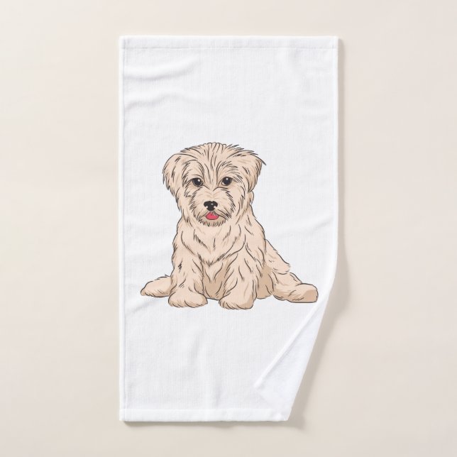 wonderfully cute havanese dog design (Toalla de mano)