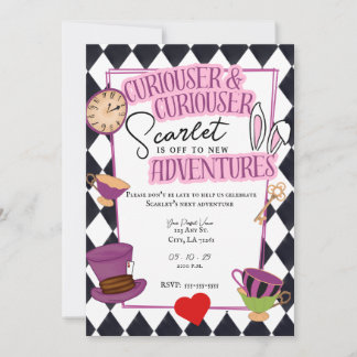 Wonderland Tea Fiesta para la invitación a graduac
