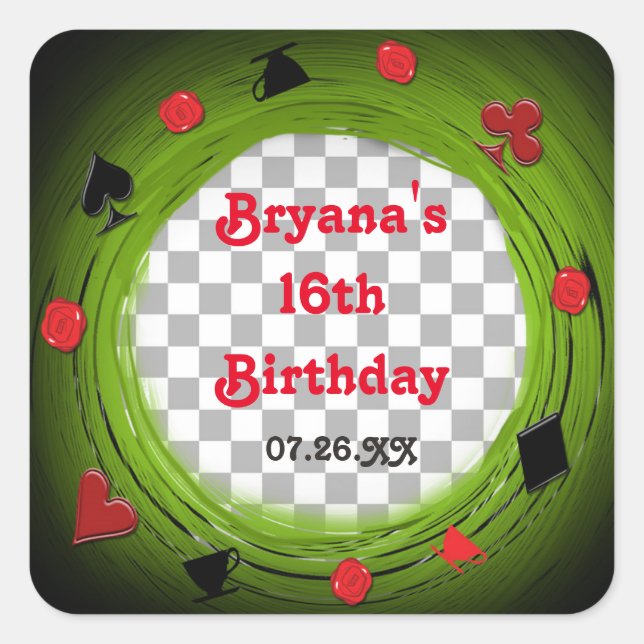 Wonderland Whimsical Mad Tea Fiesta Swirl Pegatina (Anverso)