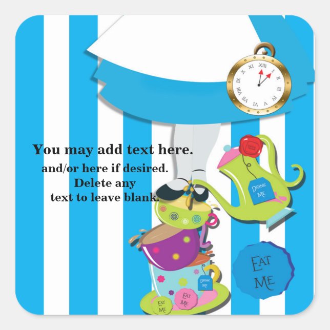 Wonderland Whimsical Tea Cups Fiesta Pegatina (Anverso)