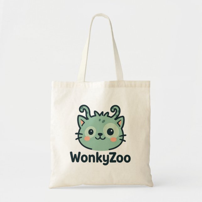 Wonky Cat Tote | Bolsa grande (Frente)