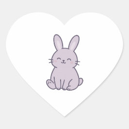 Wonky Zoo Bunny Heart Pegatina