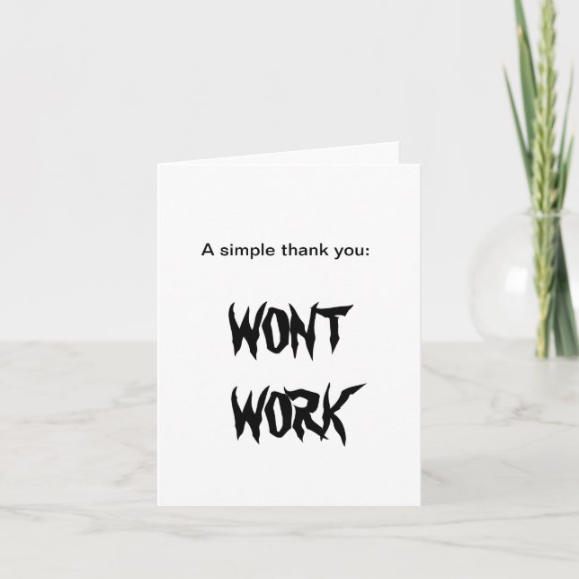 WONT WORK Gracias a las tarjetas (Anverso)