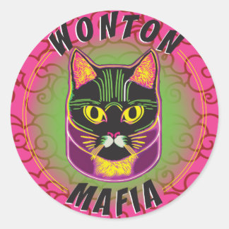 Wonton Mafia Cat Pegatina