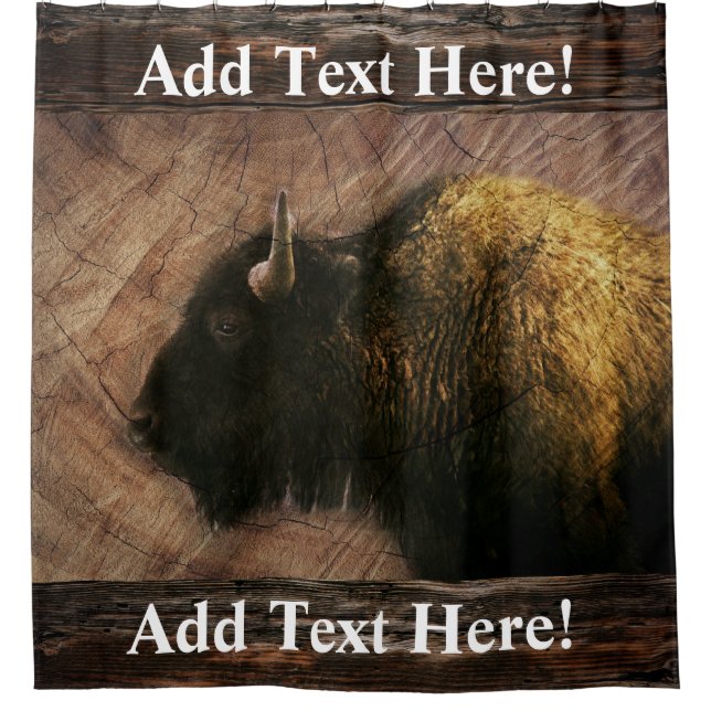 Wood Bison Buffalo Cortina de Ducha (Anverso)