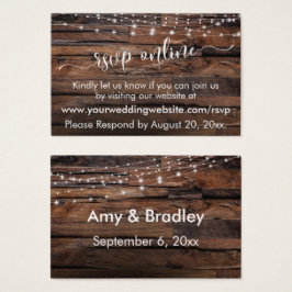 Wood & Lights Rustic Wedding RSVP Inserciones en l