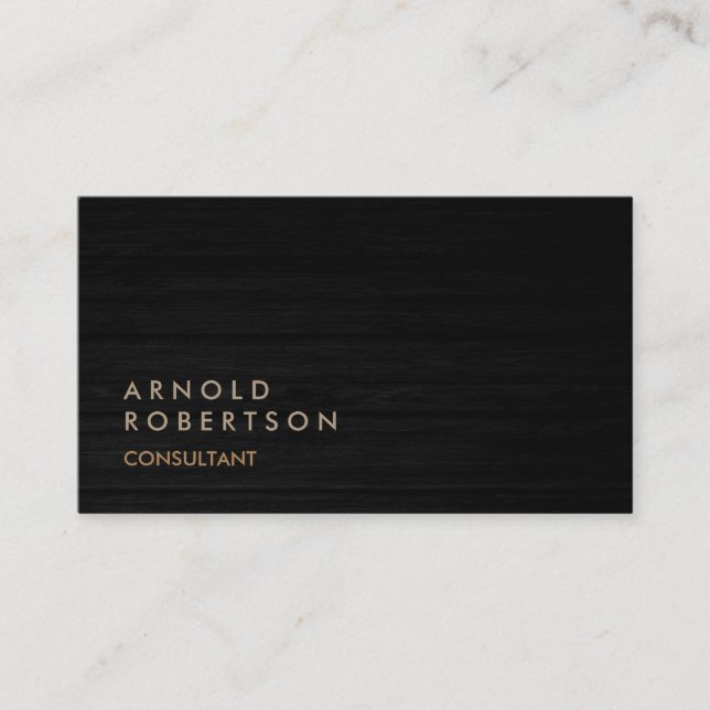 Wood Simple Plain Beige Gray Trendy Tarjeta de pre (Anverso)