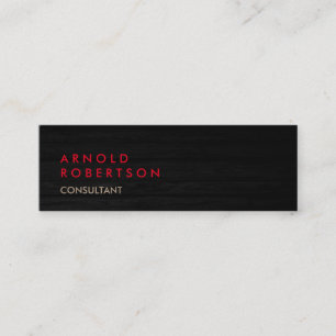 Wood Simple Slim Red Gray Trendy Tarjeta de Negoci