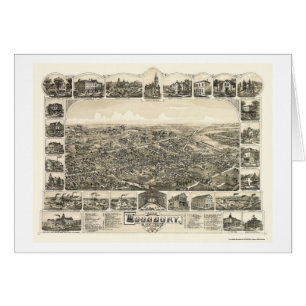 Woodbury, mapa panorámico de NJ - 1886