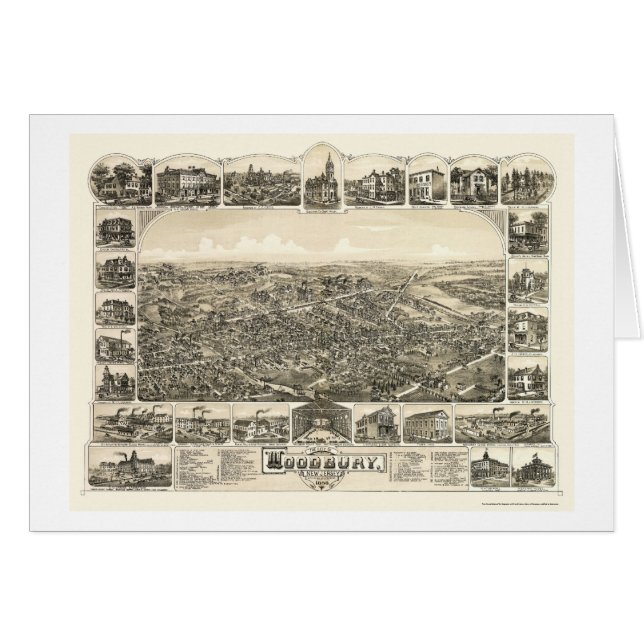 Woodbury, mapa panorámico de NJ - 1886 (Anverso (Horizontal))
