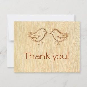 Woodgrain con amor Aves Sketch Gracias Nota