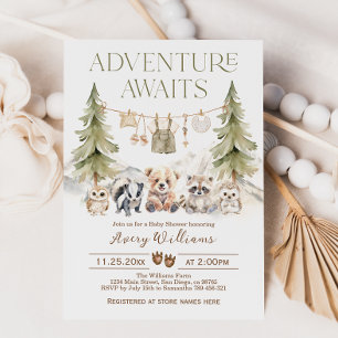 Woodland Adventure Oh Boy Invitación Baby Shower