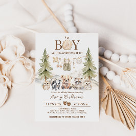Woodland Adventure Oh Boy Invitación Baby Shower