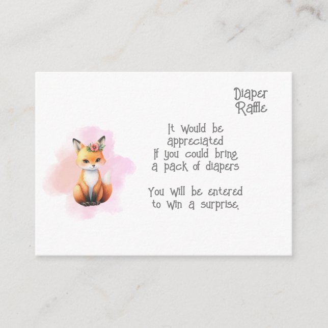 Woodland Animales Tarjeta de envoltura de rifas pa (Anverso)