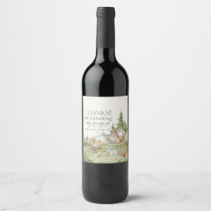 Woodland Animals Adventure espera etiqueta de vino
