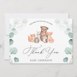 Woodland Animals Shower por correo Gracias postal