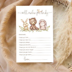 Woodland Animals Well Wien para tarjeta Baby Showe