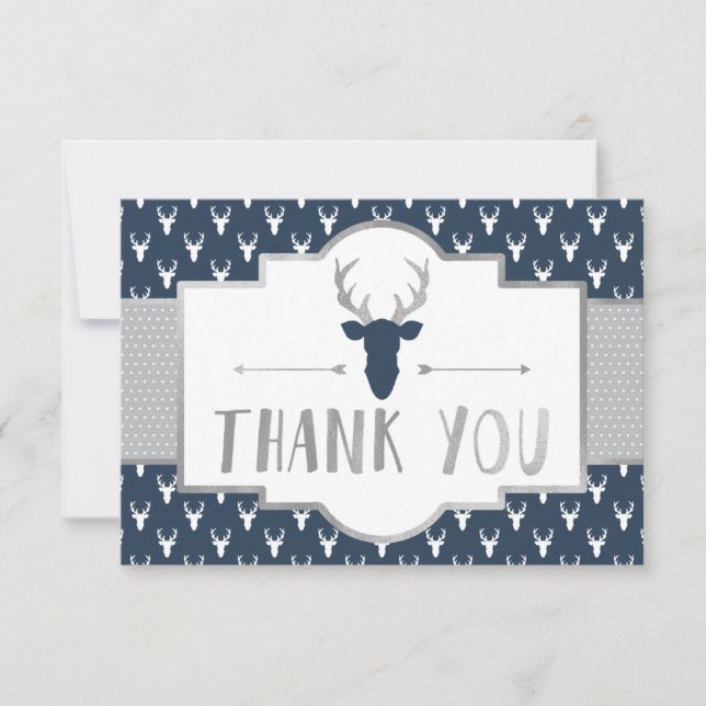 Woodland Antlers Tarjeta de agradecimiento, Reliev (Anverso)