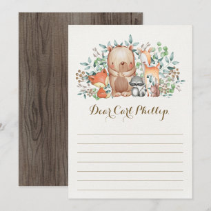 Woodland Baby Animals / Tarjeta de mensaje Time Ca