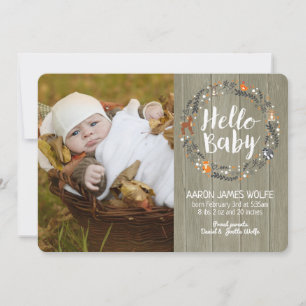 Woodland Baby   Anuncio de nacimiento