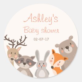 Woodland baby ducha etiqueta Pegatina Animals Fox