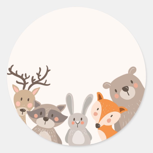 Woodland baby ducha etiqueta Pegatina Animals Fox (Anverso)