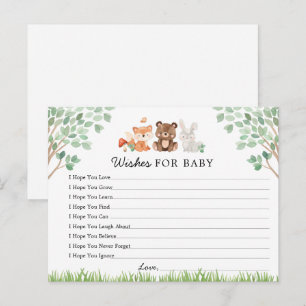 Woodland Baby Shower quiere tarjeta para bebé