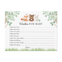 Woodland Baby Shower quiere tarjeta para bebé