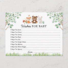 Woodland Baby Shower quiere tarjeta para bebé