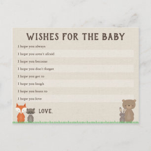 Woodland Baby Shower quiere tarjetas para bebés