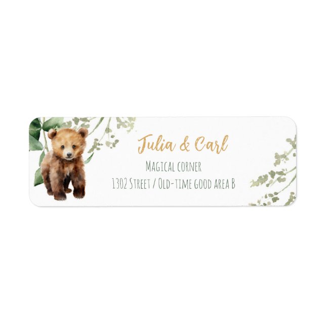 Woodland Baby Shower serie 01 etiqueta asociada (Frente)