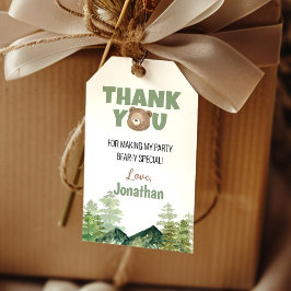 Woodland Bear Fiesta Gracias Etiqueta Favor