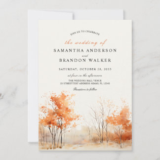 Woodland. Bosque en colores de otoño Invitación a