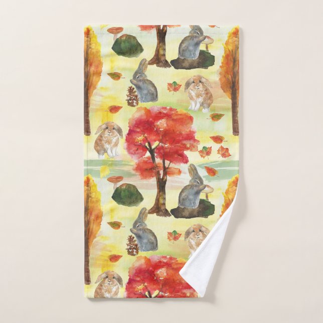 Woodland Bunny Rabbit Watercolor (Toalla de mano)