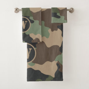 Woodland Camo Khaki Tan Black Monograma