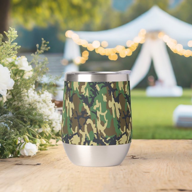 Woodland Camo Tumbler for Camping, Hunting,  (Boda)