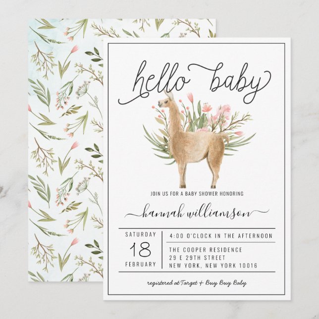 Woodland de primavera | Invitación de Baby Shower (Anverso / Reverso)