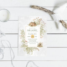 Woodland Deer | Invitación a Baby Shower forestal