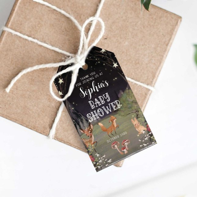 Woodland Encantado Baby Shower Gracias Etiqueta (Subido por el creador)