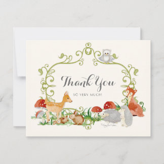 Woodland Fairy Tale Baby Shower Gracias Notas
