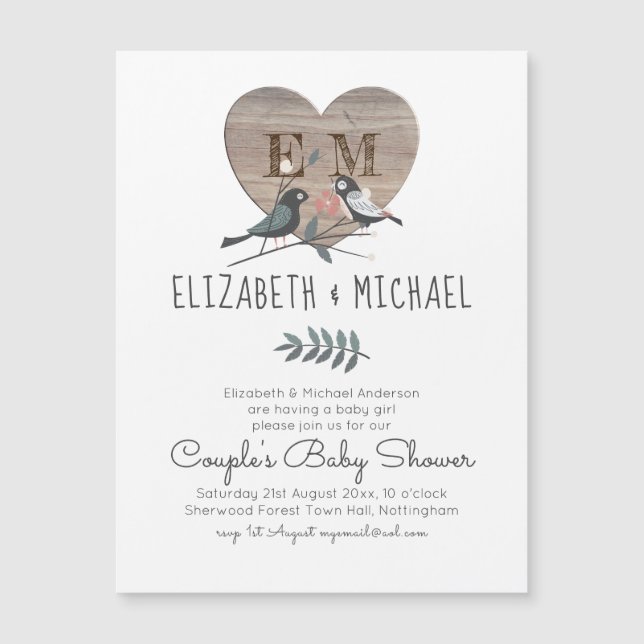 Woodland Forest Animals Parejas BABY SHOWER (Anverso)